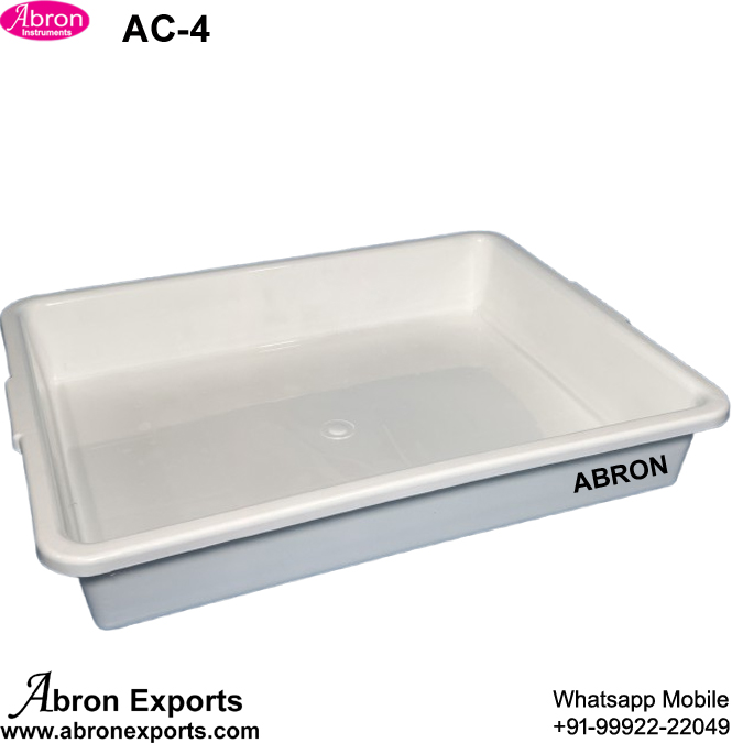 Tray Ractangular Laboratory Draining Tray Plastic 400x300x100mm High PP Reusable 10pc Abron AC-538PT40 